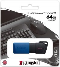 USB флеш 64GB 3.2 KINGSTON DT EXODIA M BLACK/BLUE