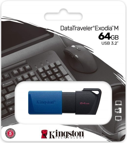 USB флеш 64GB 3.2 KINGSTON DT EXODIA M BLACK/BLUE