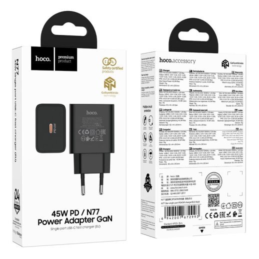 Зарядное устройство HOCO N77 PD+(1Type-C/45W), чёрный