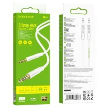 Кабель BOROFONE BL16 AUX jack 3.5 мм - jack 3.5 мм 1МЕТР БІЛИЙ