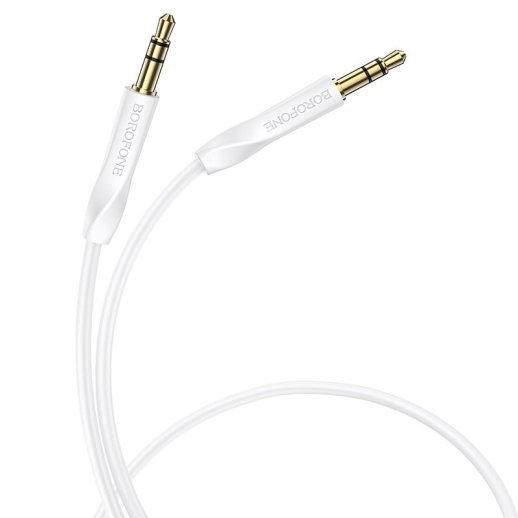 Кабель BOROFONE BL16 AUX jack 3.5 мм - jack 3.5 мм 1МЕТР БІЛИЙ