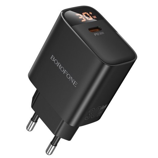 Мережевий зарядний пристрій BOROFONE BA97A TYPE-C PD 30W, чорний