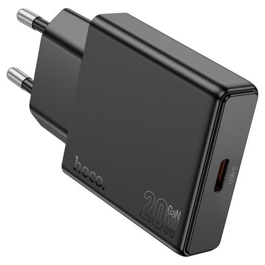 Мережевий зарядний пристрій HOCO N37 TYPE-C PD 20W, ЧОРНИЙ