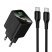Мережевий зарядний пристрій HOCO CS84A Excellent PD30W + QC3.0 з цифровим дисплеєм + кабель TYPE-C - TYPE-C, чорний