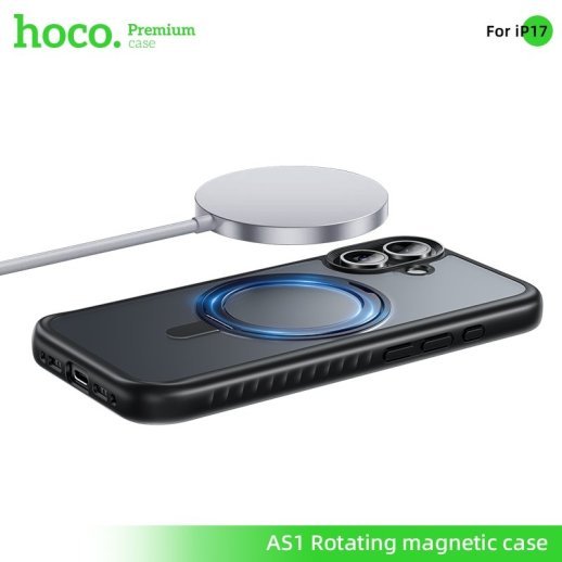 Магнітний захисний чохол HOCO AS1 з кільцем, що обертається, для APPLE iPhone 17