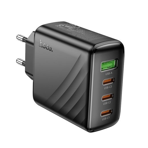 Мережевий зарядний пристрій HOCO CS27A 3*TYPE-C PD 67W + USB QC 3.0,чорний