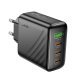 Мережевий зарядний пристрій HOCO CS27A 3*TYPE-C PD 67W + USB QC 3.0,чорний