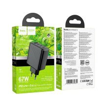 Мережевий зарядний пристрій HOCO CS27A 3*TYPE-C PD 67W + USB QC 3.0,чорний