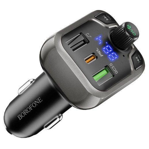 FM Модулятор BOROFONE BC38 з підтримкою швидкого заряджання QC3.0  Bluetooth / гучномовець