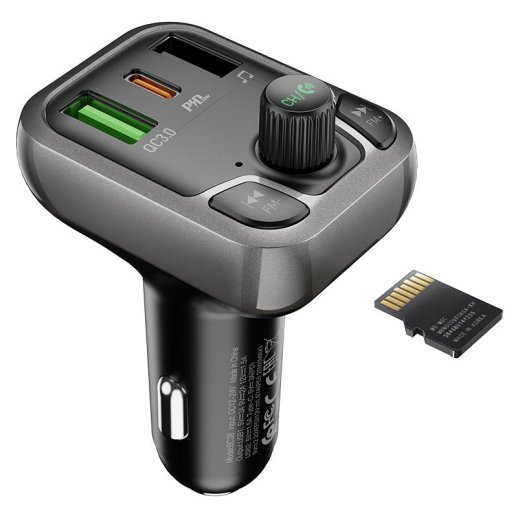 FM Модулятор BOROFONE BC38 з підтримкою швидкого заряджання QC3.0  Bluetooth / гучномовець