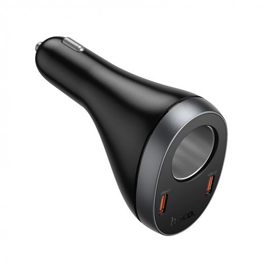 Автомобильное зарядное устройство HOCO Z61A 60W 2×Type-C PD + USB-A QC3.0, чёрное