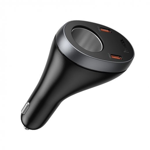 Автомобильное зарядное устройство HOCO Z61A 60W 2×Type-C PD + USB-A QC3.0, чёрное
