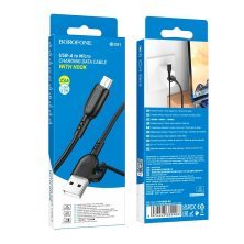 USB кабель BOROFONE BX91 Symbol charging data USB - micro USB, чорний