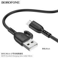 USB кабель BOROFONE BX91 Symbol charging data USB - micro USB, чорний