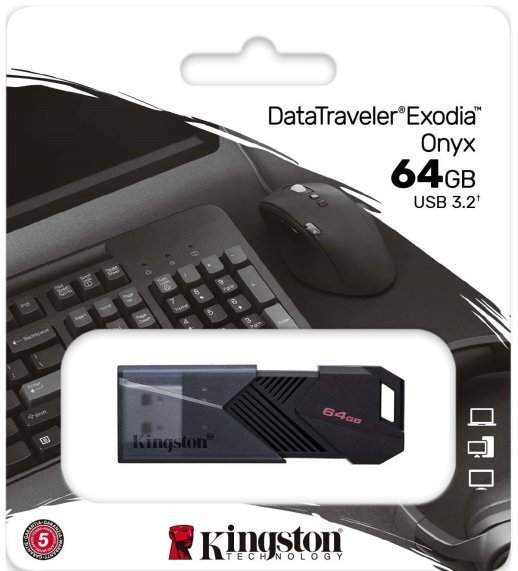 USB флеш 64GB 3.2 KINGSTON DT EXODIA ONYX BLACK