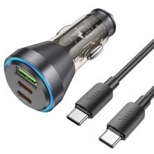 Автомобільний зарядний пристрій HOCO NZ12D 2 Type-C PD 60W + USB-A QC3.0 + кабель TYPE-C - TYPE-C