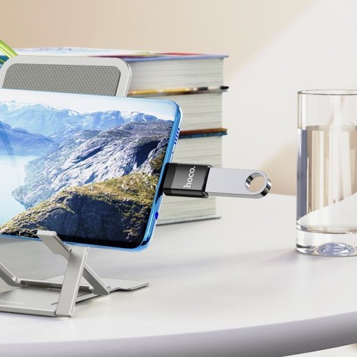 Адаптер HOCO UA17 OTG Type-C (папа) - USB 3.0 (мама), чорний