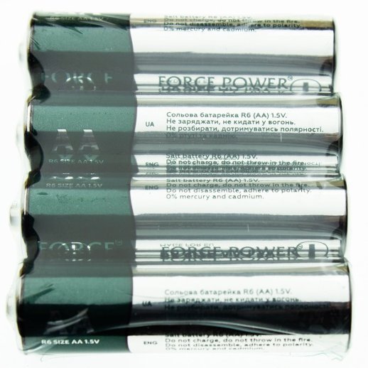 Батарейка AA сольова FORCE POWER HEAVY DUTY R6 1.5V, 4 штуки