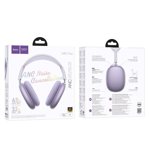 Бездротові повнорозмірні навушники HOCO W65 Plus, purple