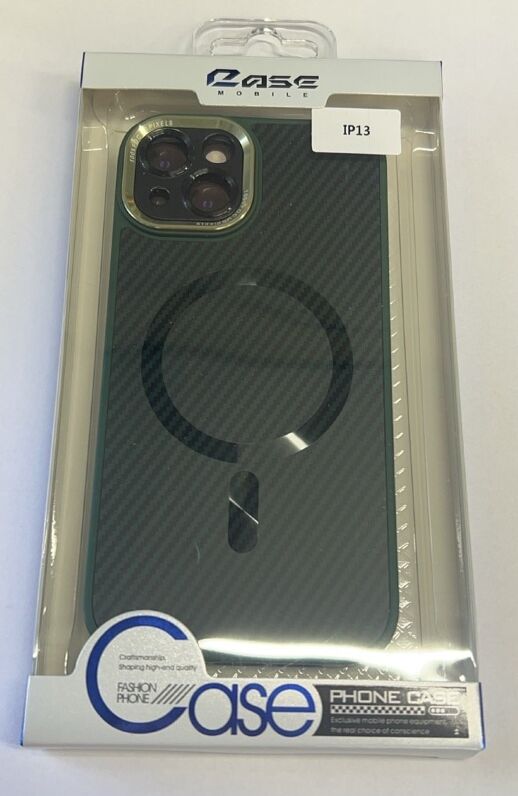Case Carbone Shield Magsafe  for Apple Iphone 13 Green