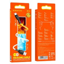 USB кабель BOROFONE BX86 Advantage Silicone USB - Type-C, білий