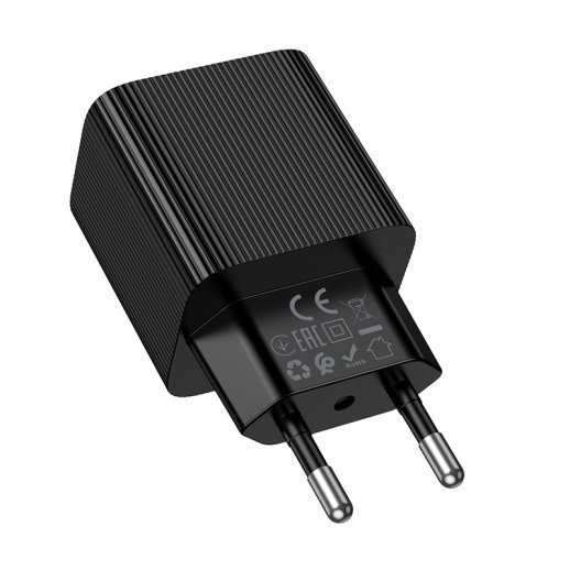 Мережевий зарядний пристрій HOCO CS84A Excellent PD30W + QC3.0 з цифровим дисплеєм, чорний