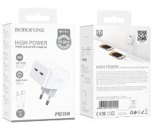 Мережевий зарядний пристрій BOROFONE BA76A PD35W USB-C 2 PORT