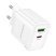 Мережевий зарядний пристрій BOROFONE BA83A TYPE-C PD 20W + USB QC3.0, білий
