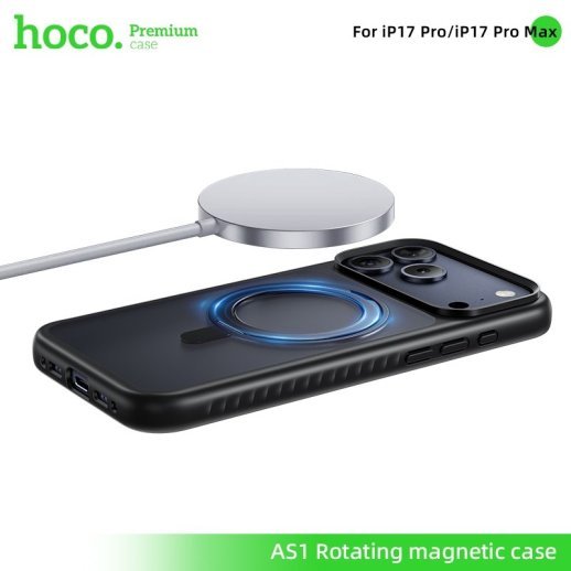 Магнітний захисний чохол HOCO AS1 з кільцем, що обертається, для APPLE iPhone 17 PRO MAX