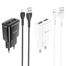 СЗУ HOCO C88A (2USB/2.4A) + Lightning (12pc) (черный)