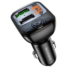 FM Модулятор BOROFONE BC41 з підтримкою швидкого заряджання QC3.0  Bluetooth / гучномовець