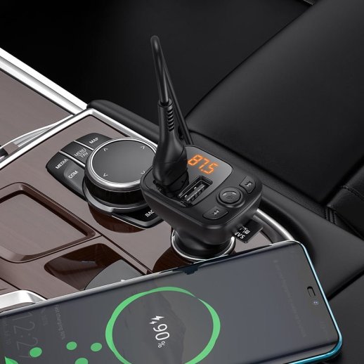 FM Модулятор BOROFONE BC41 з підтримкою швидкого заряджання QC3.0  Bluetooth / гучномовець
