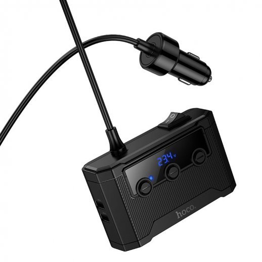 Автомобильное зарядное устройство-разветвитель Z64 Anshun 240W digital display 3-in-1 cigarette lighter(2C2A) car charger