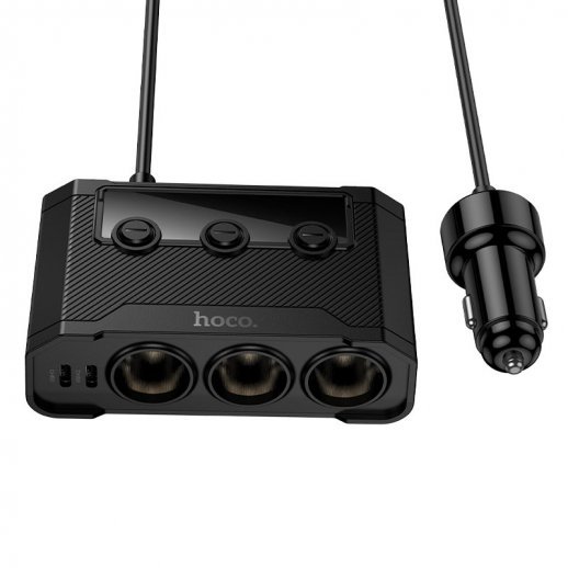 Автомобильное зарядное устройство-разветвитель Z64 Anshun 240W digital display 3-in-1 cigarette lighter(2C2A) car charger