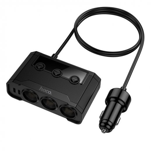 Автомобильное зарядное устройство-разветвитель Z64 Anshun 240W digital display 3-in-1 cigarette lighter(2C2A) car charger