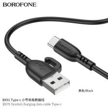 USB кабель BOROFONE BX91 Symbol charging data USB - Type-C, чорний