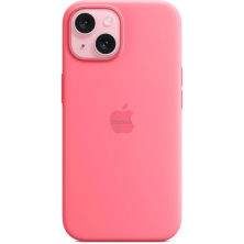 Silicone Case Original With MagSafe and Splash Apple iPhone 15  Pink