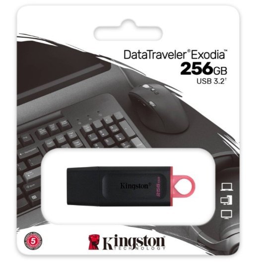 USB флеш 256GB 3.2 KINGSTON DT EXODIA BLACK/PINK