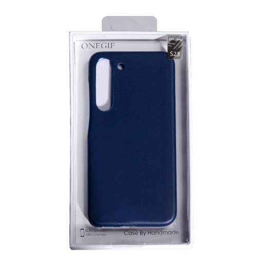 Накладка Onegif Leather Case для Samsung S23 Dark Blue