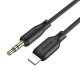 Кабель BOROFONE BL18 AUX Lightning - jack 3.5мм 1 МЕТР ЧОРНИЙ