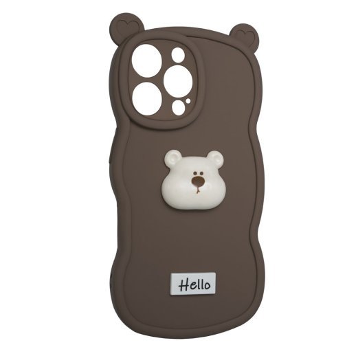 Силікон Hello Bear для Apple iPhone 14 Pro Max Brown