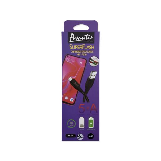 USB Cable Avantis Super Flash AC-75m Micro 2m White