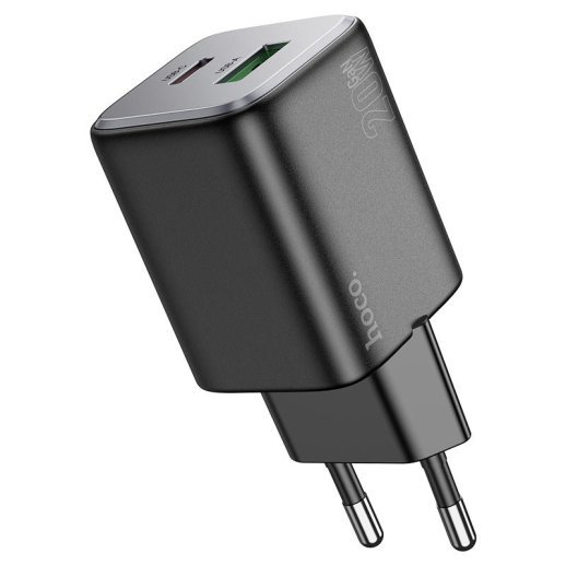 Мережевий зарядний пристрій HOCO N41 TYPE-C PD 20W + USB QC 3.0, чорний