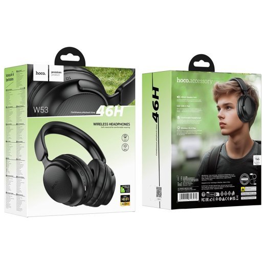 Бездротові повнорозмірні навушники HOCO W53, чорний