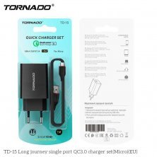 Мережевий Зарядний Пристрій 2in1 Tornado TD-15 Micro QC3.0 1USB