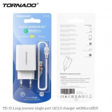 Мережевий Зарядний Пристрій 2in1 Tornado TD-15 Micro QC3.0 1USB