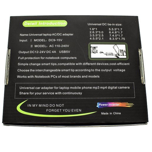Універсальний зарядний пристрій для ноутбука AC/DC 100W з 8 перехідниками
