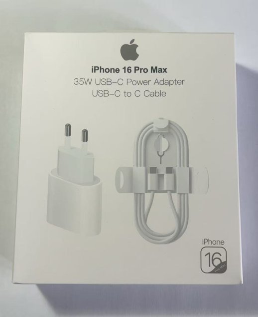 Сетевое Зарядное Устройство Apple iPhone Power Adapter 35W USB-C & Cable 16 ProMax