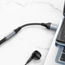 Перехідник HOCO LS36 зовнішня звукова карта USB - jack 3.5мм 0,12м чорний