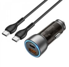 Автомобільний зарядний пристрій HOCO NZ8 TYPE-C PD 25W / USB QC 3.0 + КАБЕЛЬ TYPE-C - TYPE-C, КОРИЧНЕВИЙ
